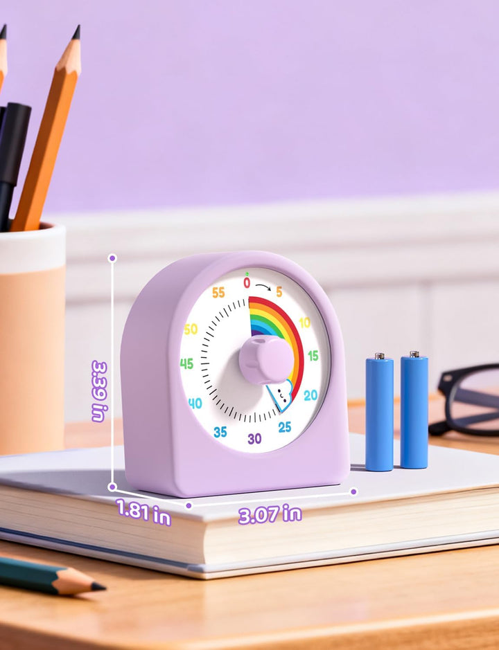 LIORQUE Visueller Timer 60 Minuten Countdown Timer mit Pausenfunktion Lila, Lila