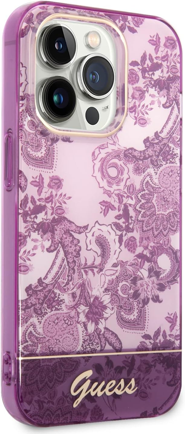Guess GUHCP14LHGPLHF hülle für iPhone 14 Pro 6, 1" Fuchsia/Fuschia hardcase Porcelain Collection, sc