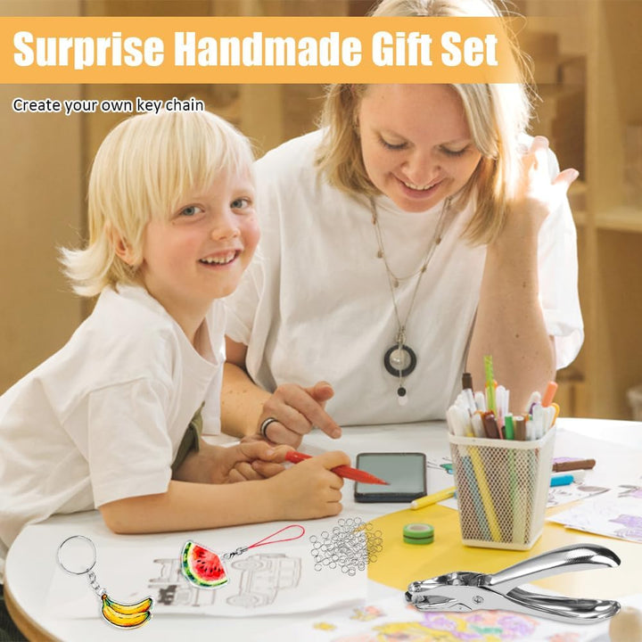 186 Stück Schrumpffolie Set, Schrumpffolie zum Basteln Mit 25 Blank Schrumpfpapier, Schlüsselanhänge