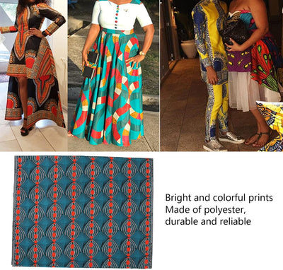 6 Yards Afrikanischer Stoff, Afrikanischer Ankara-Wachsdruckstoff Zum Nähen, Partykleid-Bastelprojek