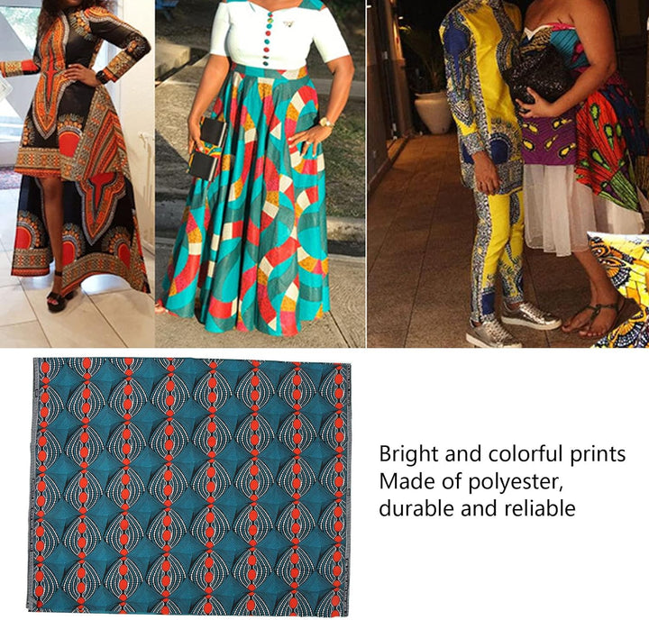 Pssopp Polyester Wachsdrucke Stoff 6 Yards Wachsdrucke Afrikanischer Polyester Bunter Afrikanischer