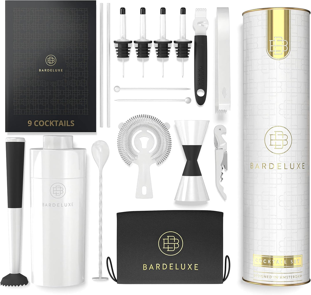 BarDeluxe® Cocktail Set 12-teilig, Barkeeper Set, Cocktail Mixer Set | 750ml Cocktailshaker Edelstah