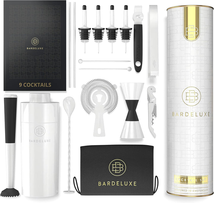BarDeluxe® Cocktail Set 12-teilig, Barkeeper Set, Cocktail Mixer Set | 750ml Cocktailshaker Edelstah
