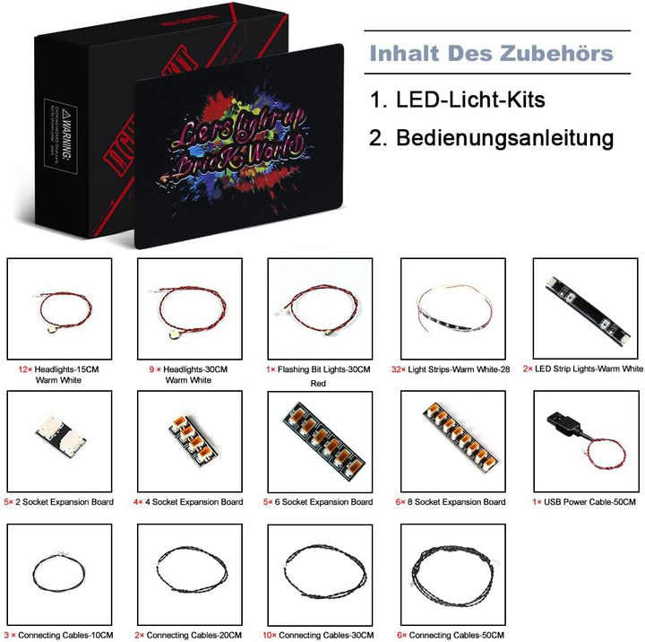 BrickBling Dekorationsbeleuchtungsset für Lego The Eiffel Tower Building Set, Led Licht Set für Lego