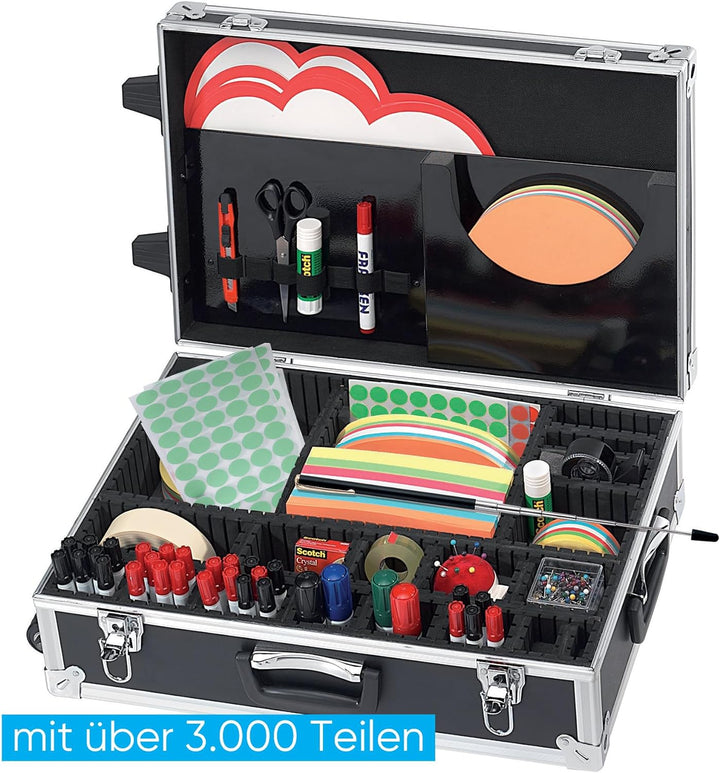 FRANKEN Moderationskoffer Trainer, Moderatorenkoffer mit Inhalt, über 3.000 Teile, Aluminium, UMKR K
