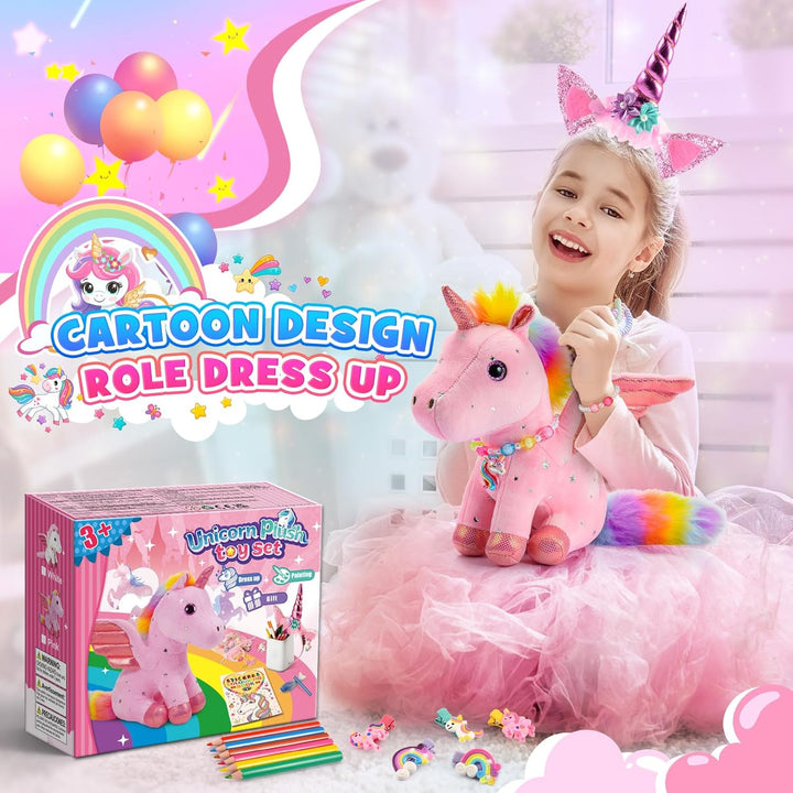 Einhorn Geschenke für Mädchen, Einhorn Spielzeug ab 4 5 6 7 8 Jahre Mädchen Kuscheltier Geschenke (R
