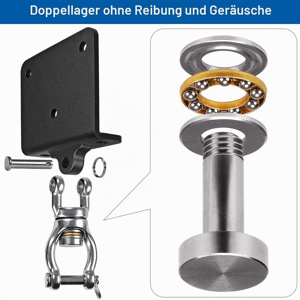 SELEWARE ELEWARE Boxsack Halterung Boxsack Aufhängung - 360° Arehbarer Schwerlast Deckenhaken 1000 L