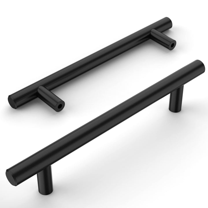 Amerdeco 12 Stück Möbelgriffe Edelstahl Schwarz Schrankgriffe Küchengriffe 128mm Lochabstand Schubla