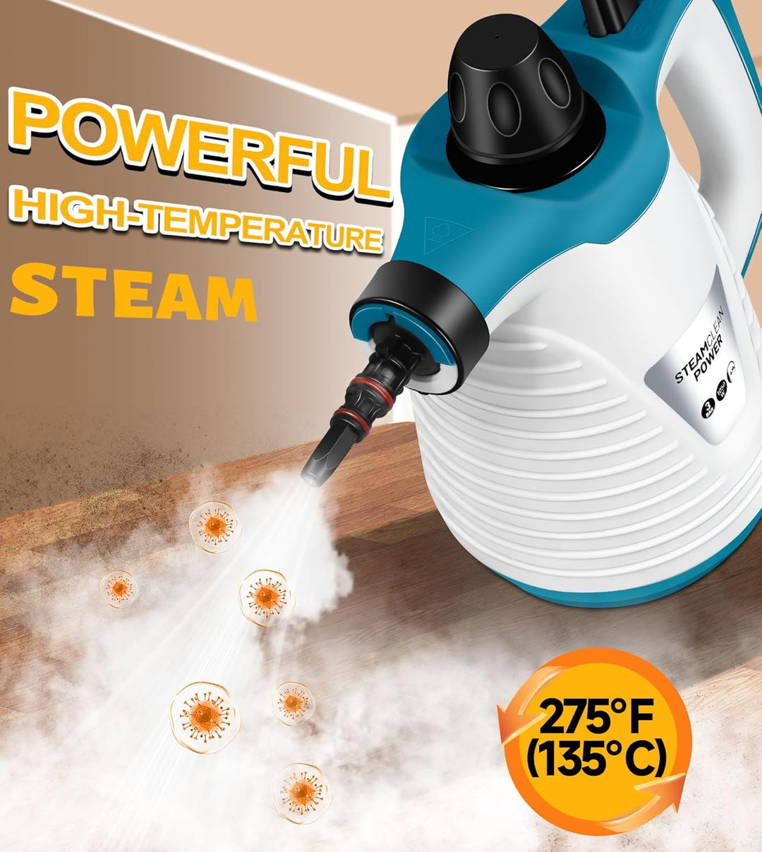 KingSom Dampfreiniger, dampfreiniger handgerät mit 10 Zubehörteilen, Steam Cleaner Handheld, Handdam