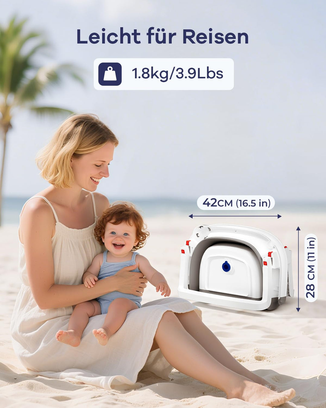 2-in-1 Baby Badewanne mit Gestell, Faltbare Badewanne Baby mit Badestütznetz, Geeignet für Neugebore