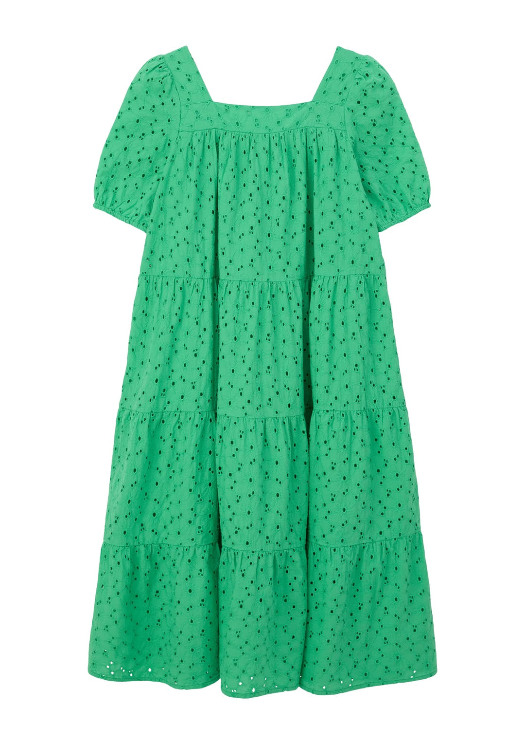 s.Oliver Mädchen Midi Kleid mit Stickerei 158 Grün, 158 Grün