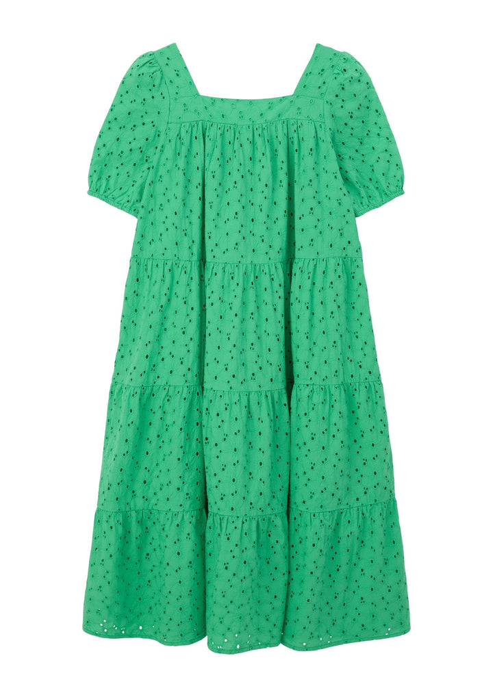 s.Oliver Mädchen Midi Kleid mit Stickerei 158 Grün, 158 Grün