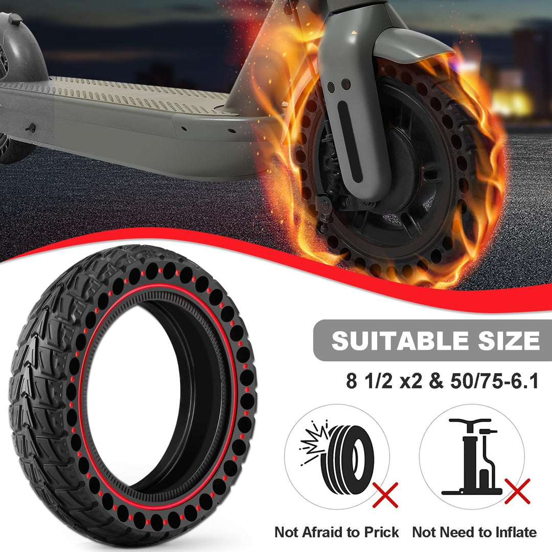 Monuary 2PCS E Scooter Reifen 8 1 2 x2 Vollgummi, 50/75-6.1 Vollgummireifen, Reifen Vollgummi 8,5 Zo