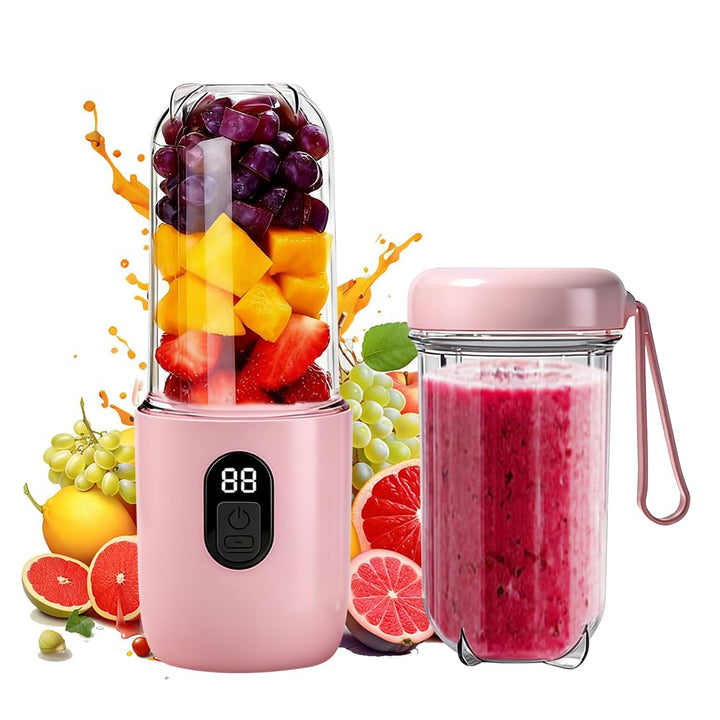 500ML Tragbarer Mixer, Smoothie Maker mit Reise-Deckel, Standmixer, Blender Elektrisch Mini-Mixer fü
