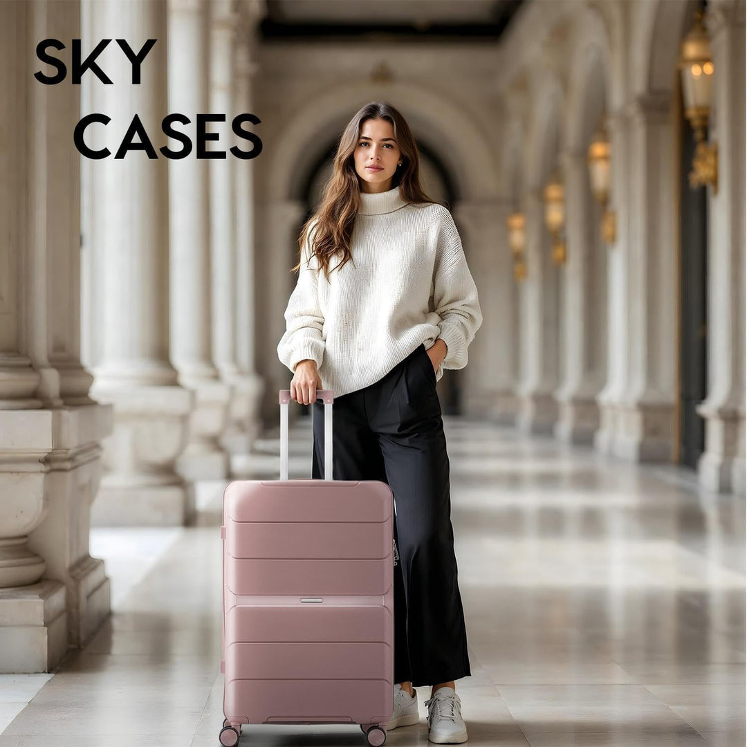 Urban Adventurer Reisekoffer 79L – Rosa – Trolley mittelgross Hartschale mit Zahlenschloss & 4 Rolle