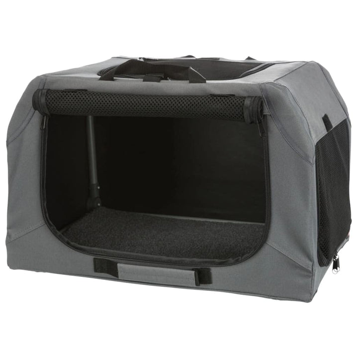 Trixie soft kennel easy reisbench grijs (50X36X33 CM)
