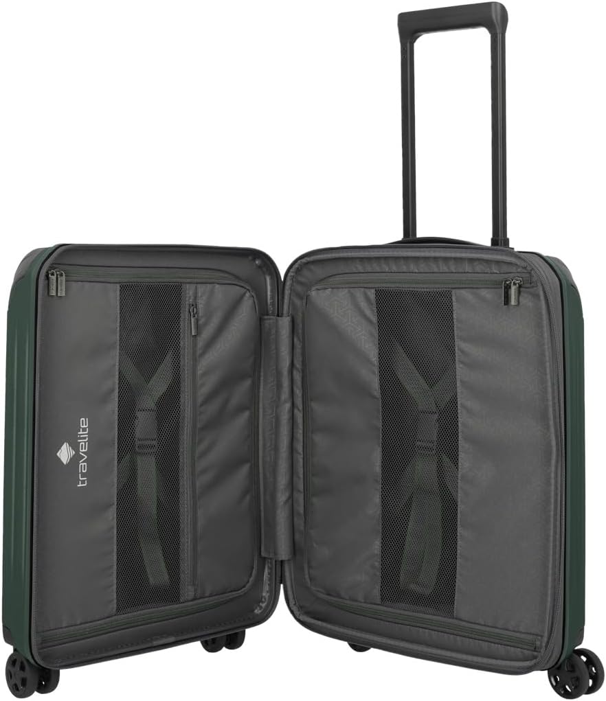 Travelite DYNAMIIC Trolley S erweiterbar, Handgepäck Koffer 55x40x23 cm, Swiss & Austrian, ABS Harts