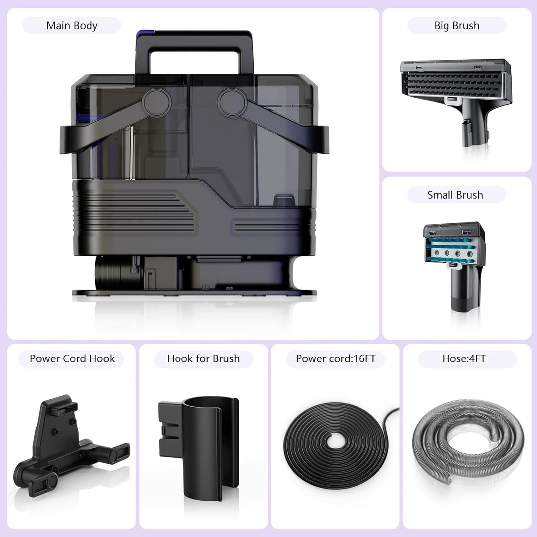 Tragbare Teppich reinigungs maschine, 20Kpa leistungsstarke Absaugung Spot Cleaner Maschine, Polster