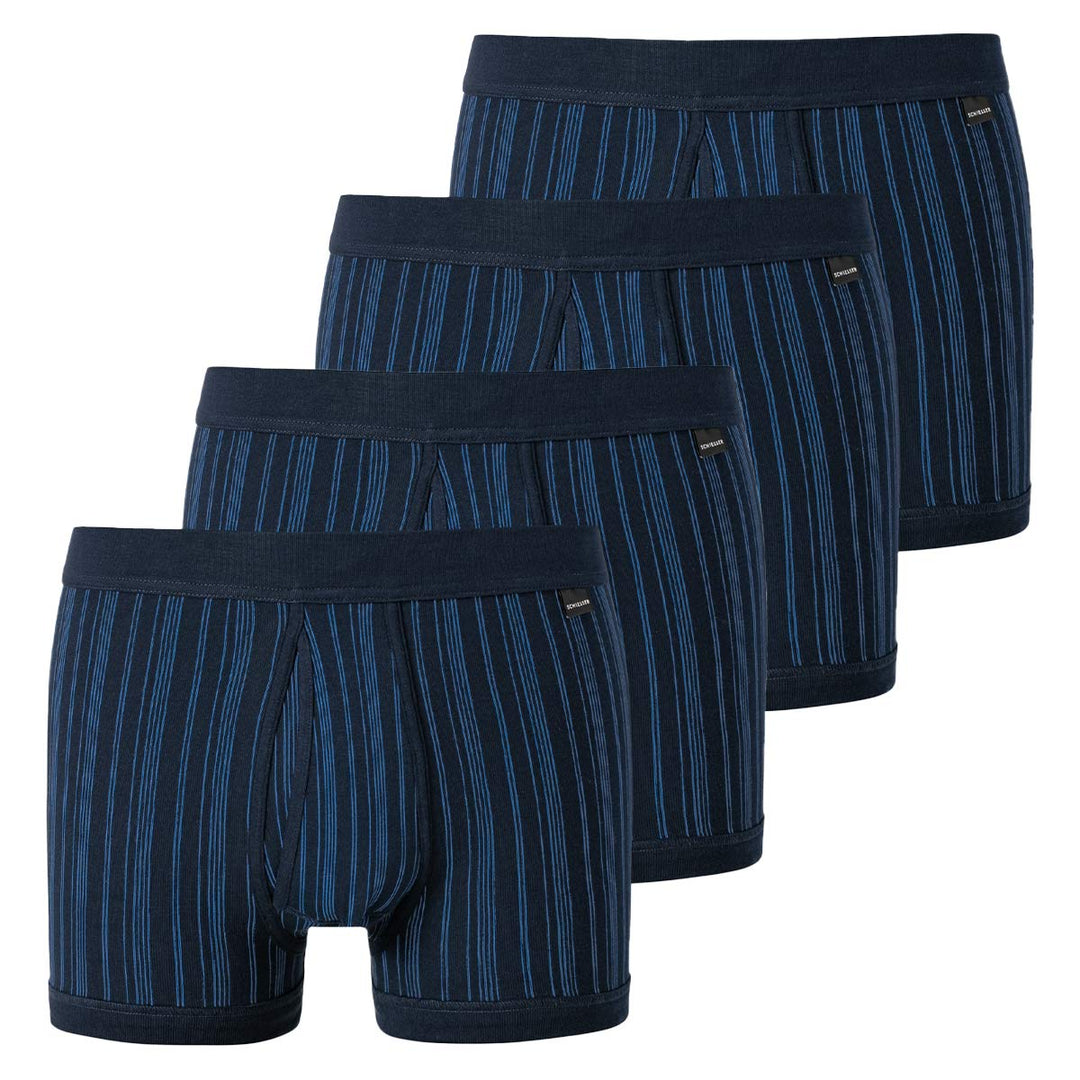 Schiesser Herren 2 PACK Unterhose mit Bein und Eingriff - Classic M 4 X Dunkelblau (803), M 4 X Dunk