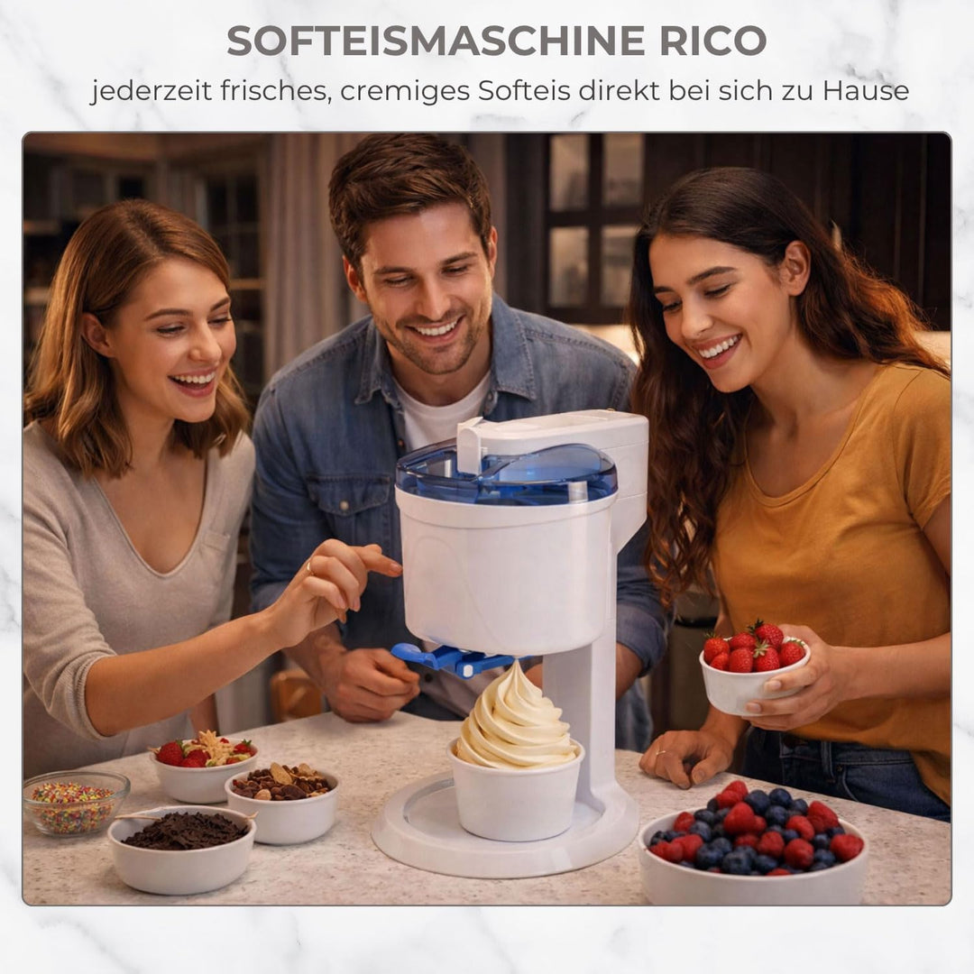 Gino Gelati Softeismaschine | Eismaschine für Zuhause | 1L Kapzität | schnelle Zubereitung ca. 20 Mi