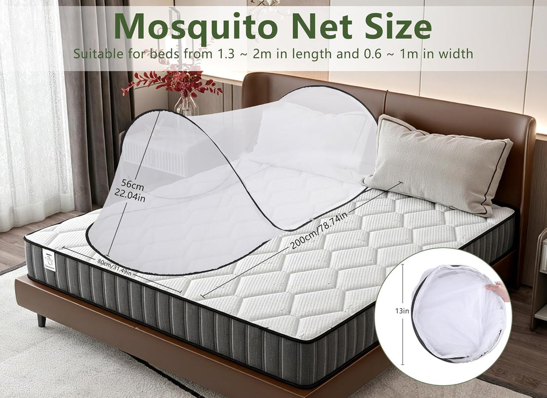 Gugxiom Foldable Net, Moskitonetz Up for Single Bed, Portable Reise Moskitonetz, Net für Bedroom, Ou