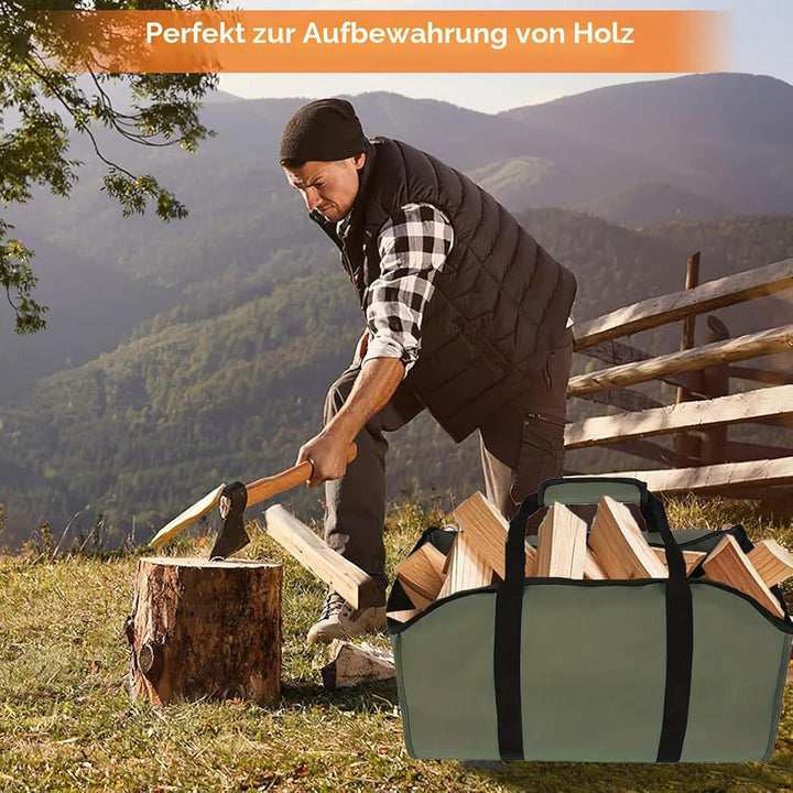 Brennholz Tragetasche gross Kaminholz Tasche Holzkorb – Aus reissfestem, wasserdichtem Oxford, ideal