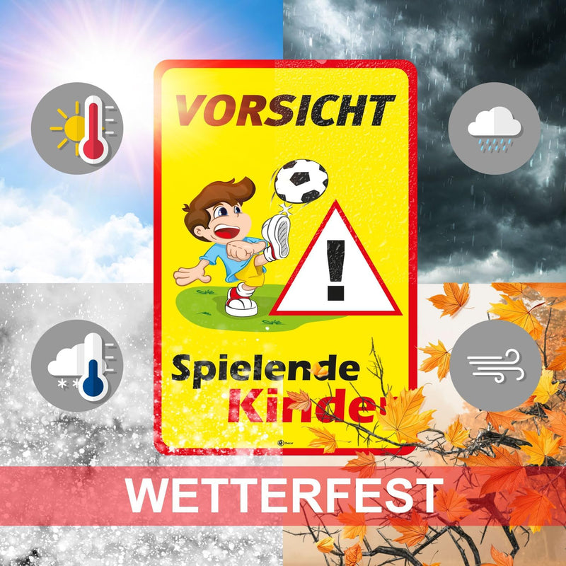 Hinweis-Schild Vorsicht spielende Kinder I Grösse 40 x 60 cm I Strassen-Warnschild Spielstrasse Spie