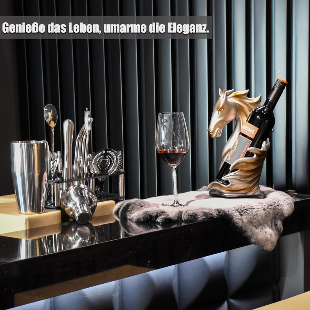 YINGAVERSAI Weinflaschenhalter Weinregale Tischpferd Statue als Zuhause Küche Weinkeller Dekorative