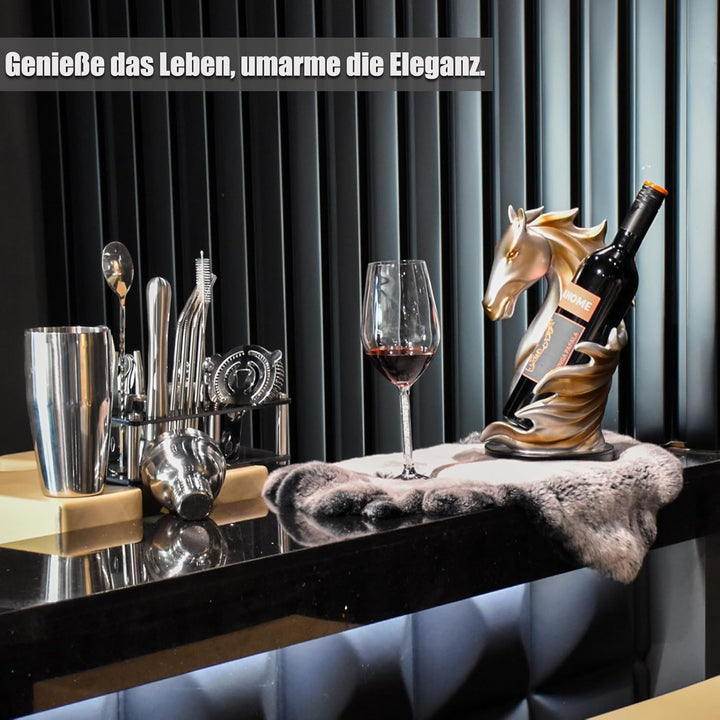 YINGAVERSAI Weinflaschenhalter Weinregale Tischpferd Statue als Zuhause Küche Weinkeller Dekorative