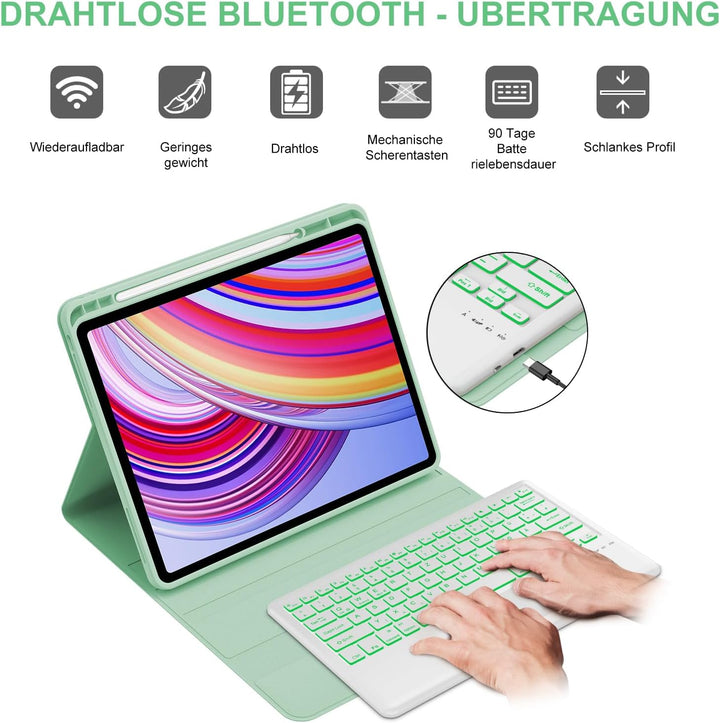 IVEOPPE Tastatur für Redmi Pad Pro 12.1 Con Touchpad, Hülle Tastatur für Redmi Pad Pro 2024, Bluetoo