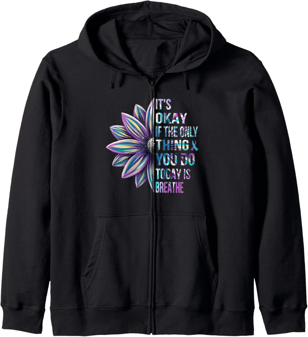 Suicide Prevention Awareness It's Okay Floral Ribbon Kids Kapuzenjacke