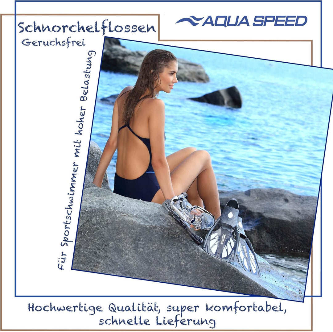 Aqua Speed Schnorchelflossen lang Erwachsene I Taucherflossen für Damen & Herren I Flossen Schnorche