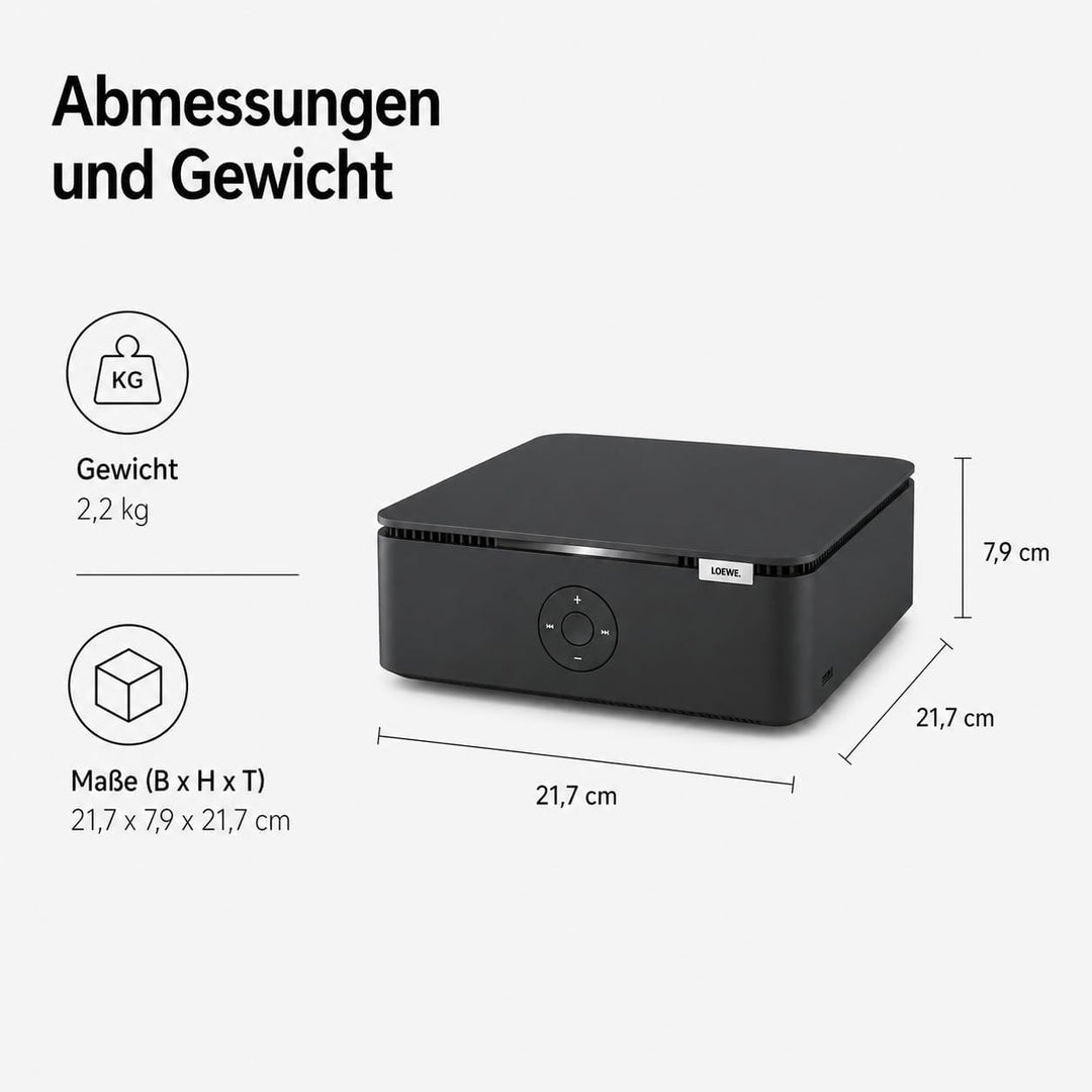 Loewe Multi.Room amp, Verstärker, Schwarz, Stereo Amplifier, 1200 Watt, DTS Play-Fi, AirPlay und Chr