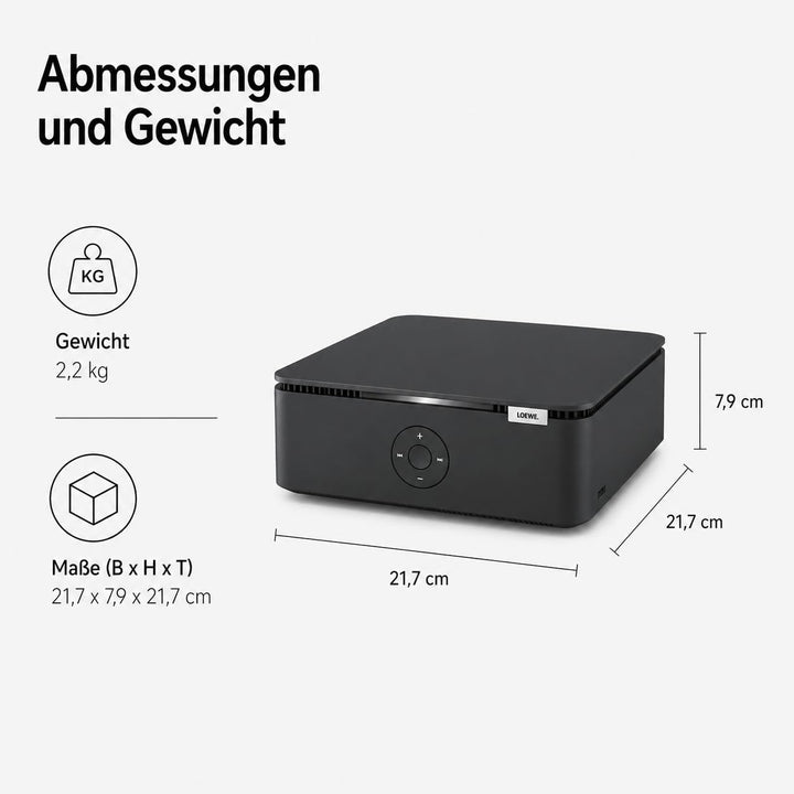 Loewe Multi.Room amp, Verstärker, Schwarz, Stereo Amplifier, 1200 Watt, DTS Play-Fi, AirPlay und Chr