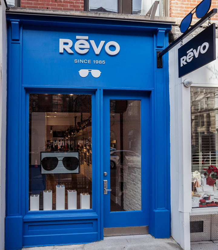 Revo Descend XL: Polarisierte UV-Filter, grosse randlose rechteckige rechteckige Sonnenbrille, schwa