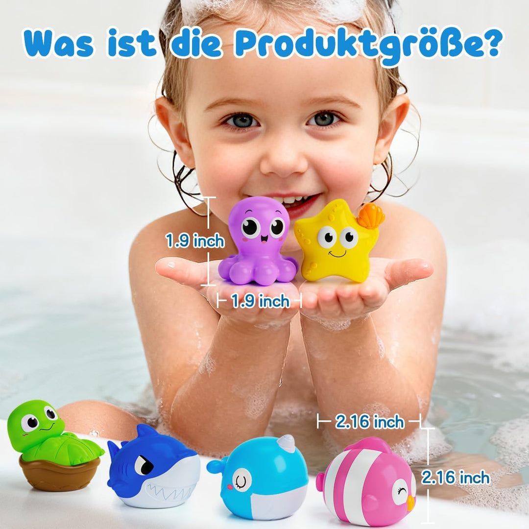 Badespielzeug Baby, Badewannenspielzeug, Baby ab 1 Jahr, Leuchtet Sensorik Wasserspielzeug Kinder, F