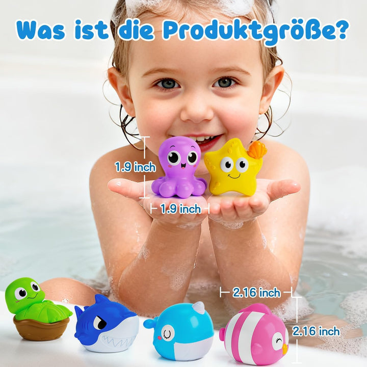 Badespielzeug Baby, Badewannenspielzeug, Baby ab 1 Jahr, Leuchtet Sensorik Wasserspielzeug Kinder, F