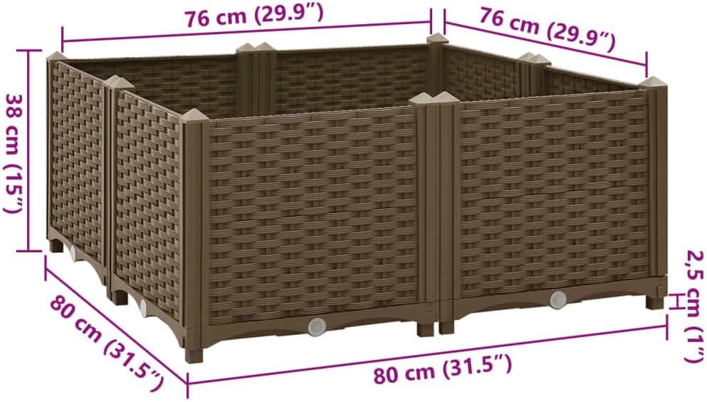 vidaXL Hochbeet Pflanzkasten Pflanzbeet Gemüsebeet Blumenbeet Blumenkasten Frühbeet Gartenbeet Pflan