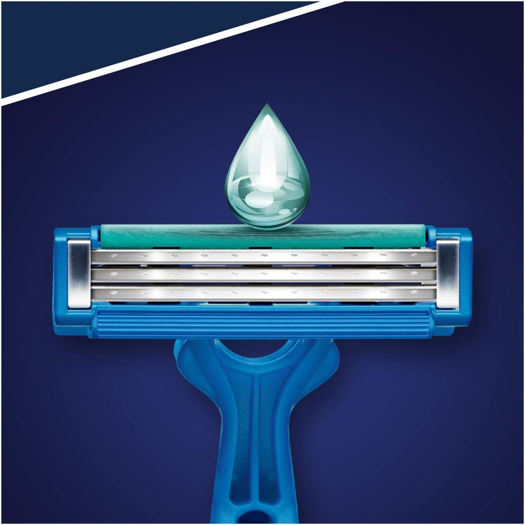 Gillette Blue 3 Simple Einwegrasierer Männer, 8 Rasierer mit 3-fach Klinge, fixierter Klingenkopf, F