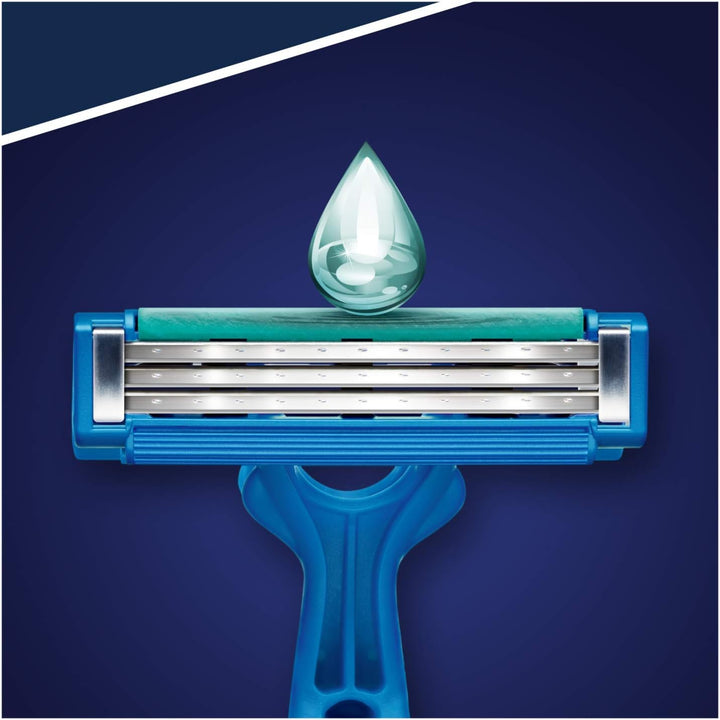 Gillette Blue 3 Simple Einwegrasierer Männer, 8 Rasierer mit 3-fach Klinge, fixierter Klingenkopf, F