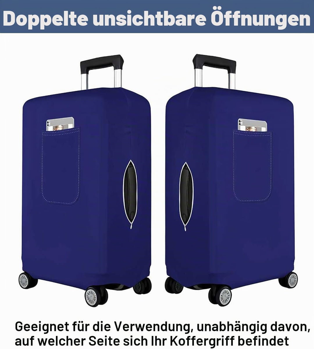 Morbuy Elastisch Kofferschutzhülle, Gross Kofferhülle Blau mit Reissverschluss, Suitcase Luggage Cov