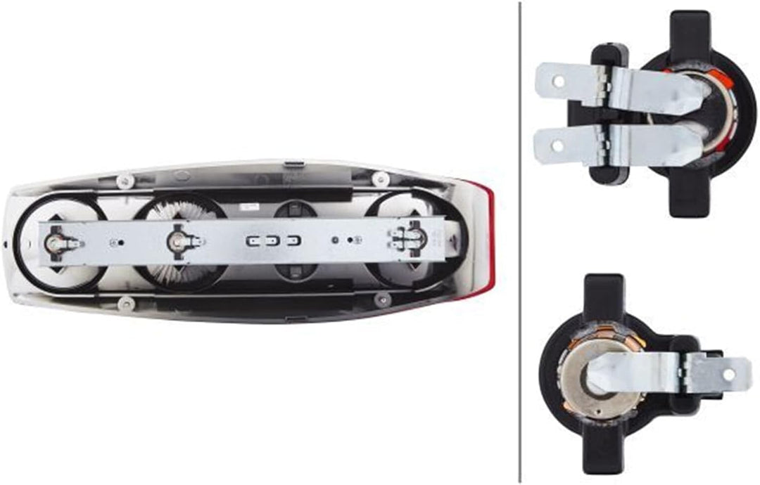 HELLA - Heckleuchte - Caraluna II - Glühlampe - 12V - Einbau/geschraubt - Lichtscheibenfarbe: rot -
