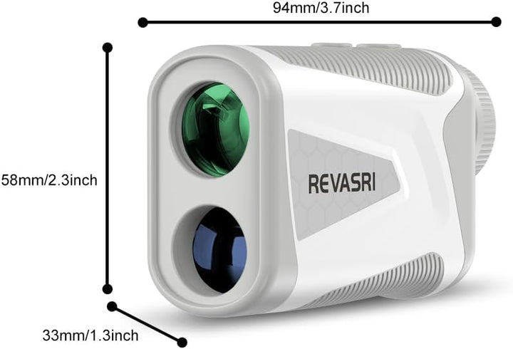 REVASRI Laser-Golf-Entfernungsmesser, 1000 Yards, 6-fache Vergrösserung, Neigungsausgleich, Flaggenv