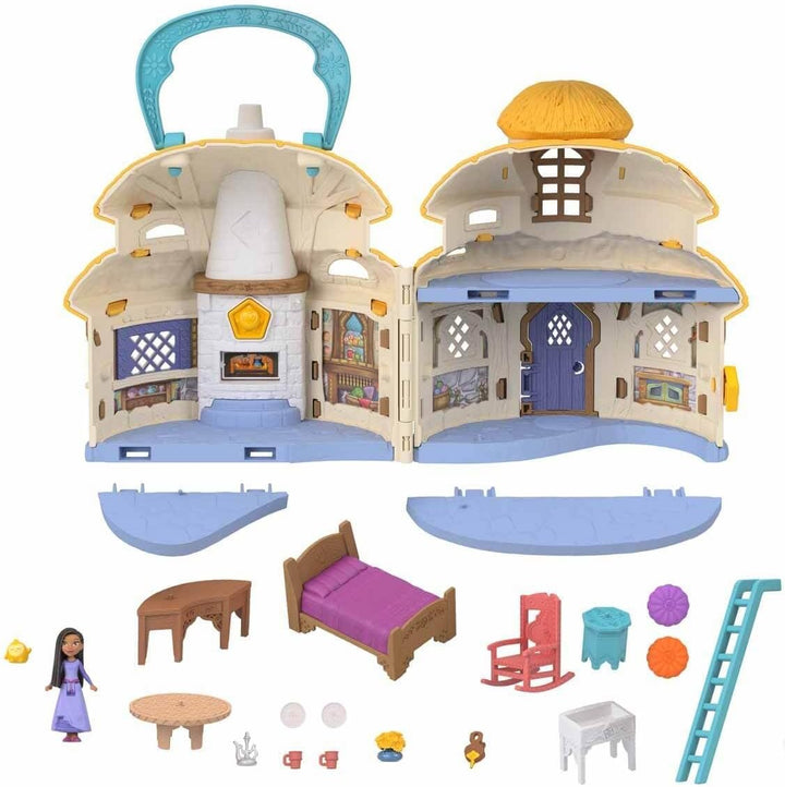 Mattel Disneys Wish Cottage Spielset mit Asha von Rosas Minipuppe, Sternenfigur und über 15 Zubehört