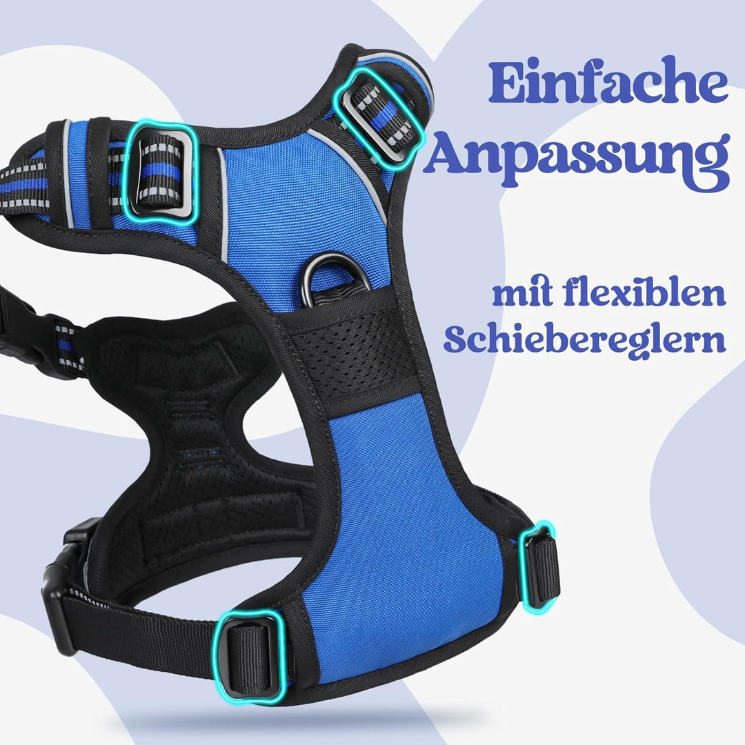 rabbitgoo Hundegeschirr Grosse Hunde, Verstellbare Geschirr Hund ohne Zug &amp; Würgen, Anti Zug Hundege