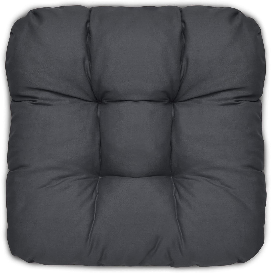 Beautissu 4er Set Sitzkissen 40x40 cm Lisa Anthrazit - weiche Indoor &amp; Outdoor Kissen mit 8cm Schaum