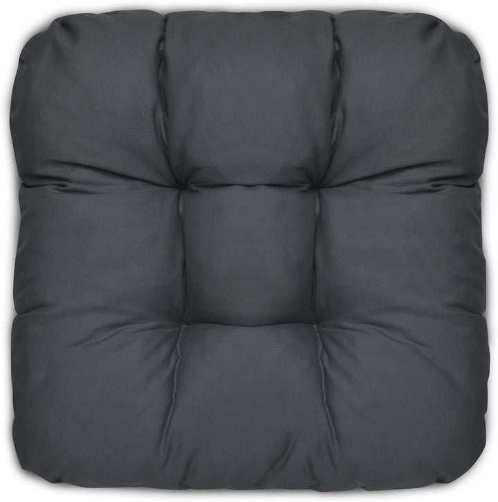 Beautissu 4er Set Sitzkissen 40x40 cm Lisa Anthrazit - weiche Indoor &amp; Outdoor Kissen mit 8cm Schaum