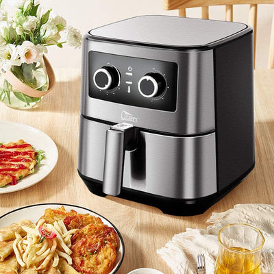 Uten Heissluftfritteuse, 5.5L XXL Airfryer heissluftfriteuse 1700W Friteuse, Timer, Antihaft-Bratkor