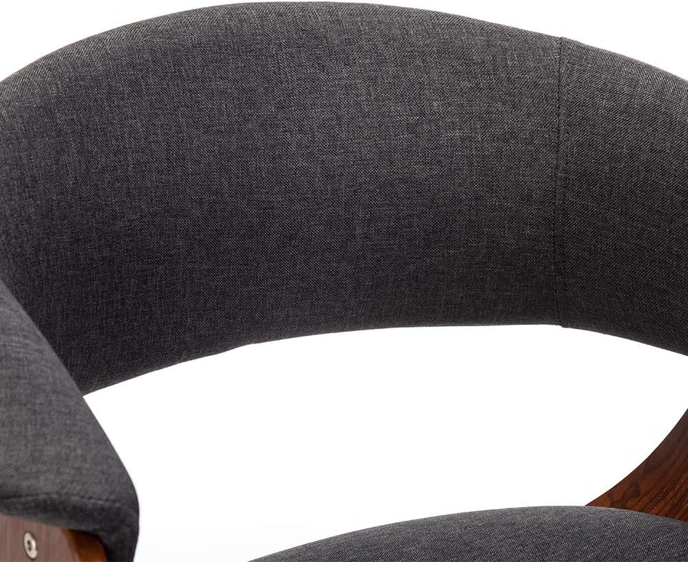 Mingone Esszimmerstühle Holz Küchenstühle Retro Polsterstuhl mit Armlehnen Design Stuhl Linen Stoff