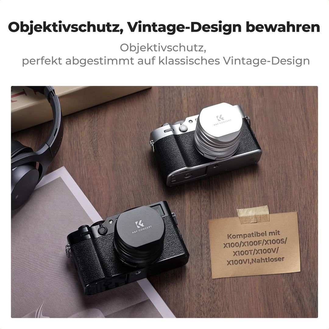 K&F CONCEPT Black Mist 1/4 Filter mit Gegenlichtblende,Objektivdeckel Kompatibel mit Fujifilm Kamera